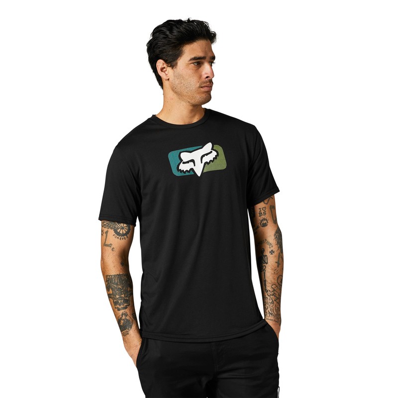 T-SHIRT FOX MIRER TECH BLACK  ENDURO CROSS
