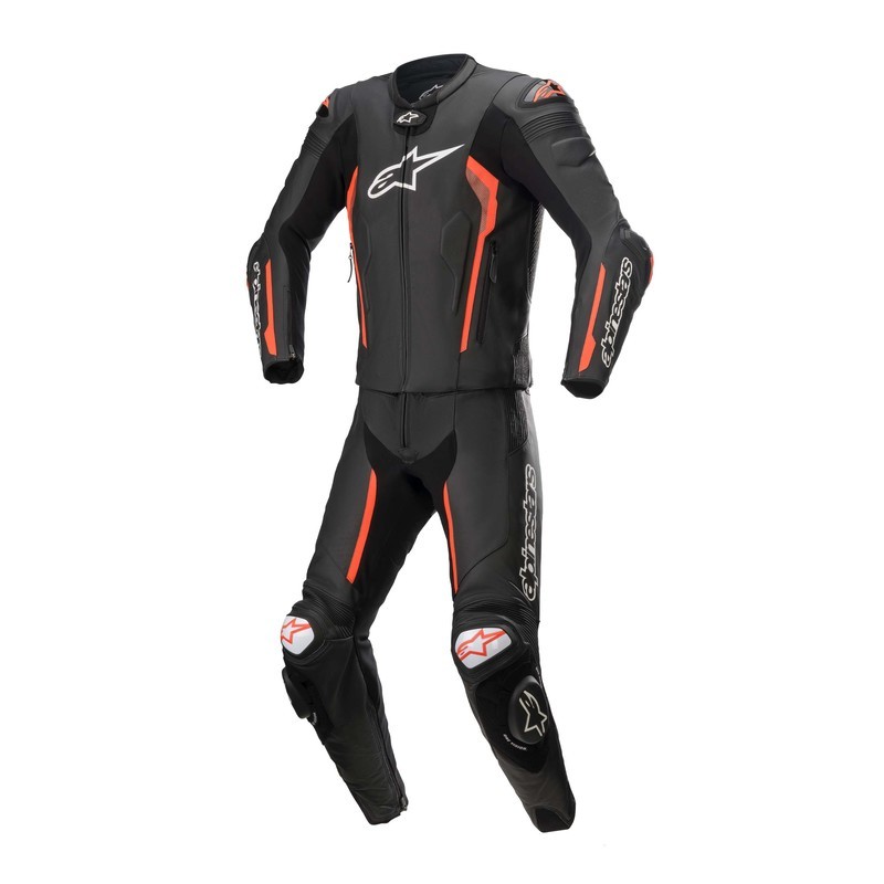 KOMBINEZON SKÓRZANY 2 CZ. ALPINESTARS MISSILE V2 BLACK/FLUO RED 