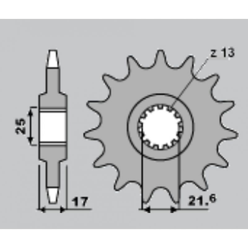CHT WYPRZEDAŻ ZĘBATKA PRZEDNIA 2041 15 HONDA CB 500 '94-'03, CBF 500 '04-'08
