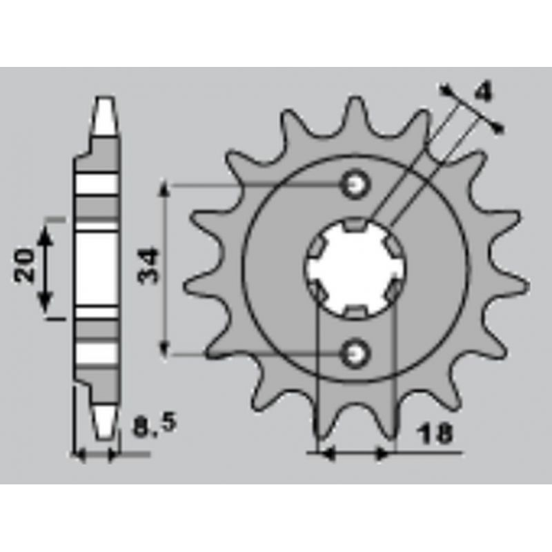 JR WYPRZEDAŻ ZĘBATKA PRZEDNIA 2046 14 HONDA CMX 250 '87-'05 JTF270.14 ŁAŃC. 520 204614JT