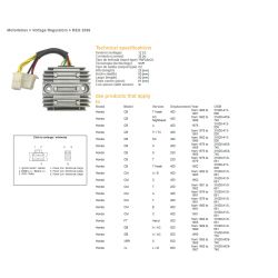 DZE REGULATOR NAPIĘCIA HONDA CB 250/400/450 CX 500 GL500 XL600/LM XBR 500 31600-413-008, 31600-MC9-740 35A ESR180