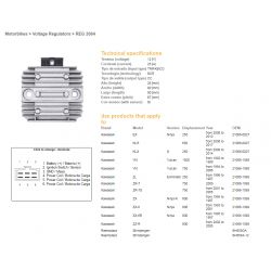 DZE REGULATOR NAPIĘCIA KAWASAKI VN 750 '94-'06 VN 1500 '96-'99 ZX 6 '93-'01 ZX-6R '95-'97 ZR-7 RGU-404,ESR260 21066-1089, 21066-