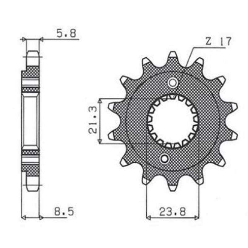 GROSSKOPF WYPRZEDAŻ ZĘBATKA PRZEDNIA 2071 14 HONDA TRX 400 EX '99-'04 -1, XR 400R '96-'04 -1, CRM 250 '91-99 JTF1322.14