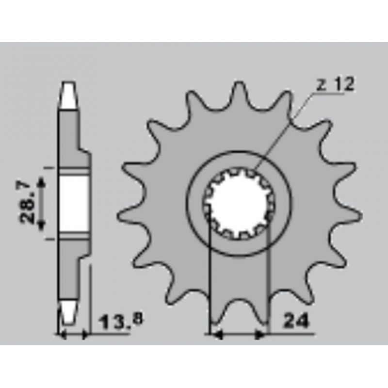JR WYPRZEDAŻ ZĘBATKA PRZEDNIA 2077 17 KAWASAKI ZRX 1100/1200 '97-'06 207717JT ŁAŃC. 530