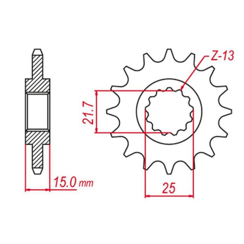 GROSSKOPF WYPRZEDAŻ ZĘBATKA PRZEDNIA 2082 14 KAWASAKI ZX-6R '95-'97, TRIUMPH 600 '00-'04, 650 DAYTONA '05 JTF1182.14