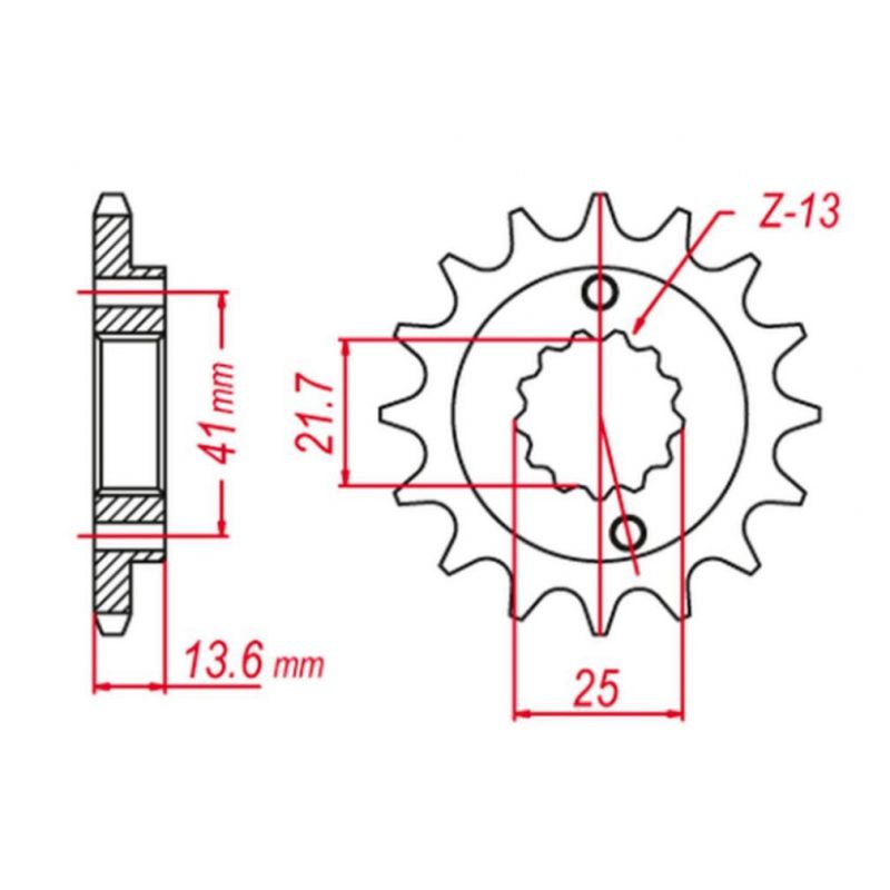 GROSSKOPF WYPRZEDAŻ ZĘBATKA PRZEDNIA 2099 15 HONDA XR 650 R '00-'07 +1, KAWASAKI ZX-6R '98-'05, ZX-6RR '03-'05 JTF1307.15 ŁAŃC.5