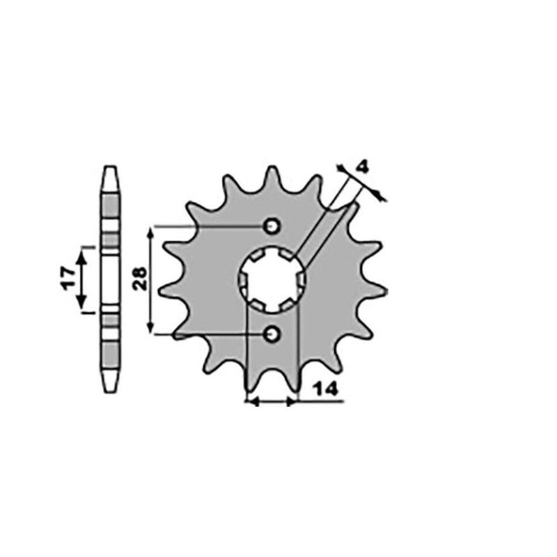 CHT WYPRZEDAŻ ZĘBATKA PRZEDNIA 2107 12 APRILIA RX 50 '09-'10 DERBI SENDA/GPR/DRD 50 '00-'11 210712JT ŁAŃC. 420