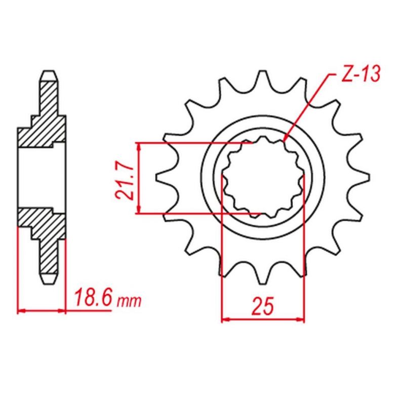 GROSSKOPF WYPRZEDAŻ ZĘBATKA PRZEDNIA 2119 14 KAWASAKI Z750 '04-'12, Z800 '13-'16 JTF1538.14 -1