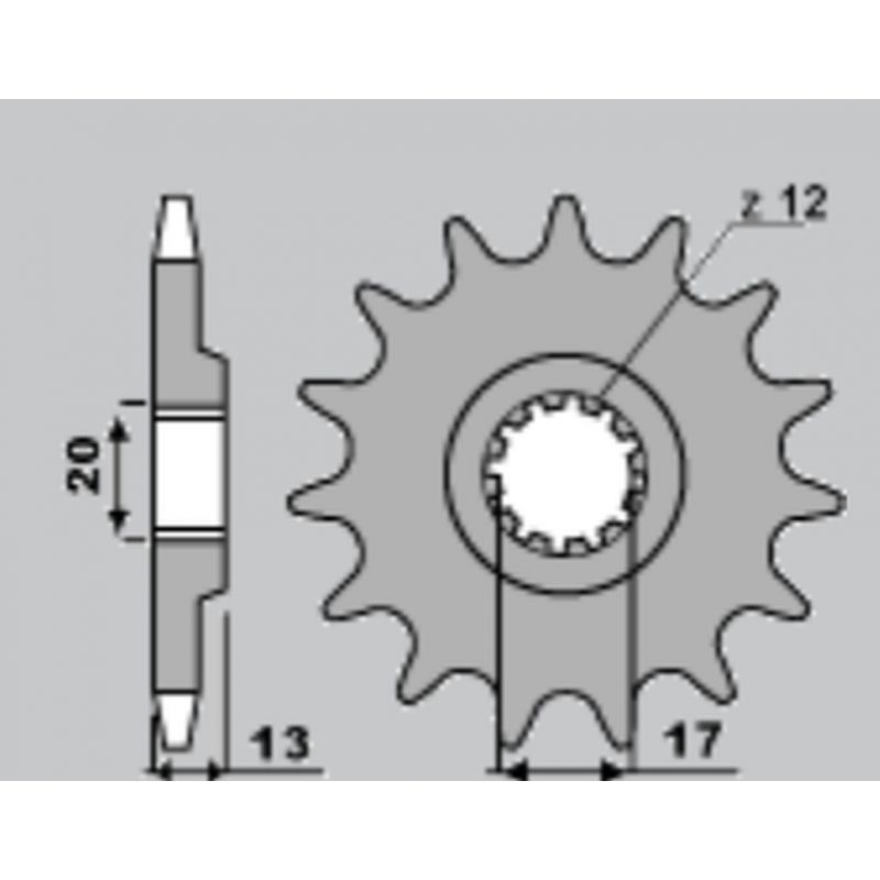 GROSSKOPF WYPRZEDAŻ ZĘBATKA PRZEDNIA 2123 14 TM 125 '01-'21 / TM 144 '08-'21 ŁAŃC. 520