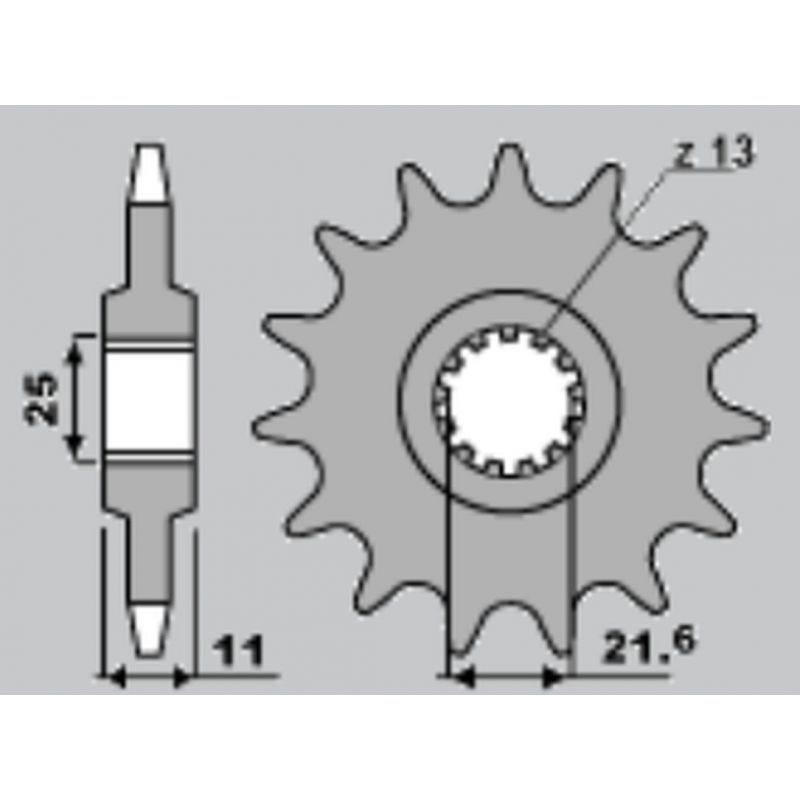 JR WYPRZEDAŻ ZĘBATKA PRZEDNIA 2142 16 YAMAHA R6 '06-'09 JTF1586.16