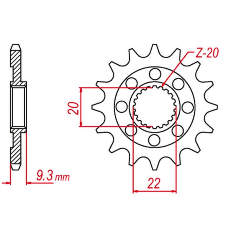 GROSSKOPF WYPRZEDAŻ ZĘBATKA PRZEDNIA 2146 14 KAWASAKI KXF 250 '06-'20 +1 JTF1446.14