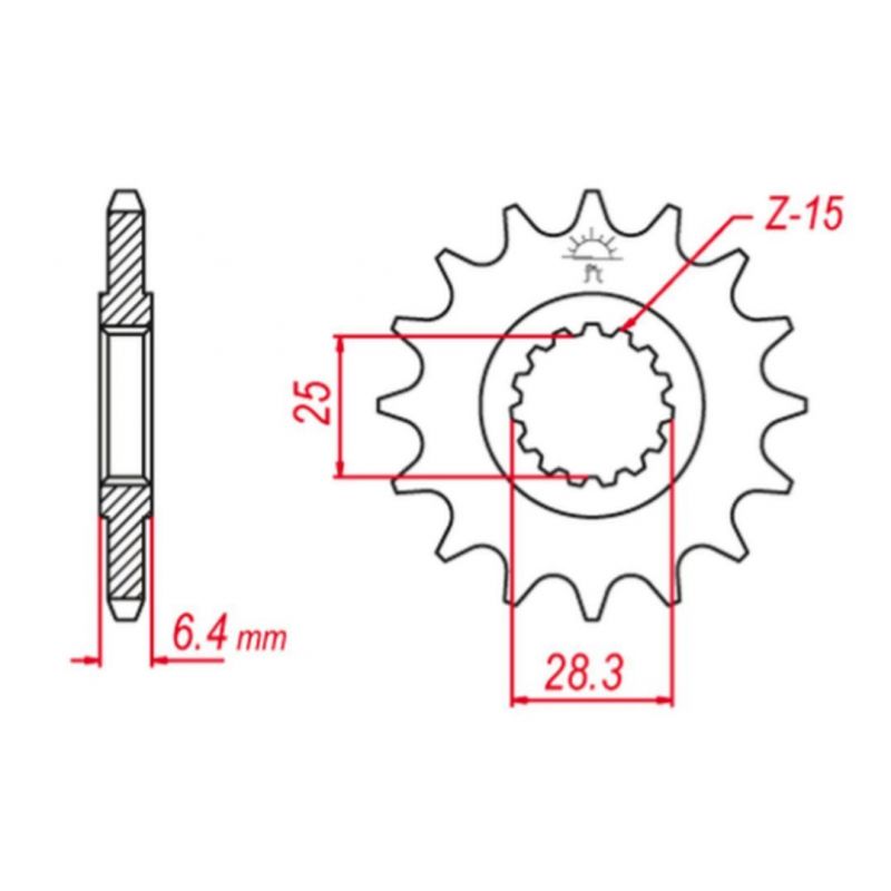 GROSSKOPF WYPRZEDAŻ ZĘBATKA PRZEDNIA 2168 15 YAMAHA YFZ 450 '09-'19, YFM 700 RAPTOR '06-'19 +1 JTF1592.15