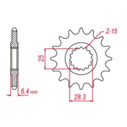 GROSSKOPF WYPRZEDAŻ ZĘBATKA PRZEDNIA 2168 15 YAMAHA YFZ 450 '09-'19, YFM 700 RAPTOR '06-'19 +1 JTF1592.15