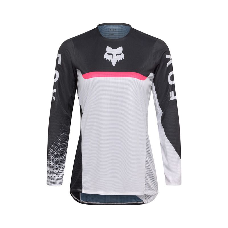 BLUZA MOTOCYKLOWA DAMSKA FOX FLEXAIR FRACTURE WHITE BLACK  ENDURO CROSS