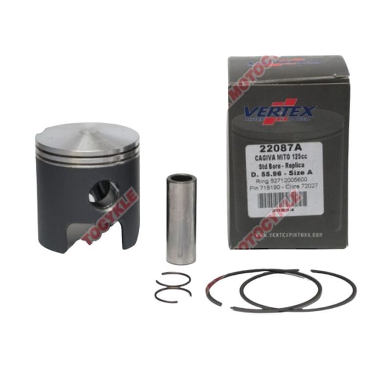 VERTEX TŁOK CAGIVA MITO 125 -'93, '99-'07 56,01MM WYPUKŁE DENKO PIERŚCIENIE 52712005600 X 2 SZT.