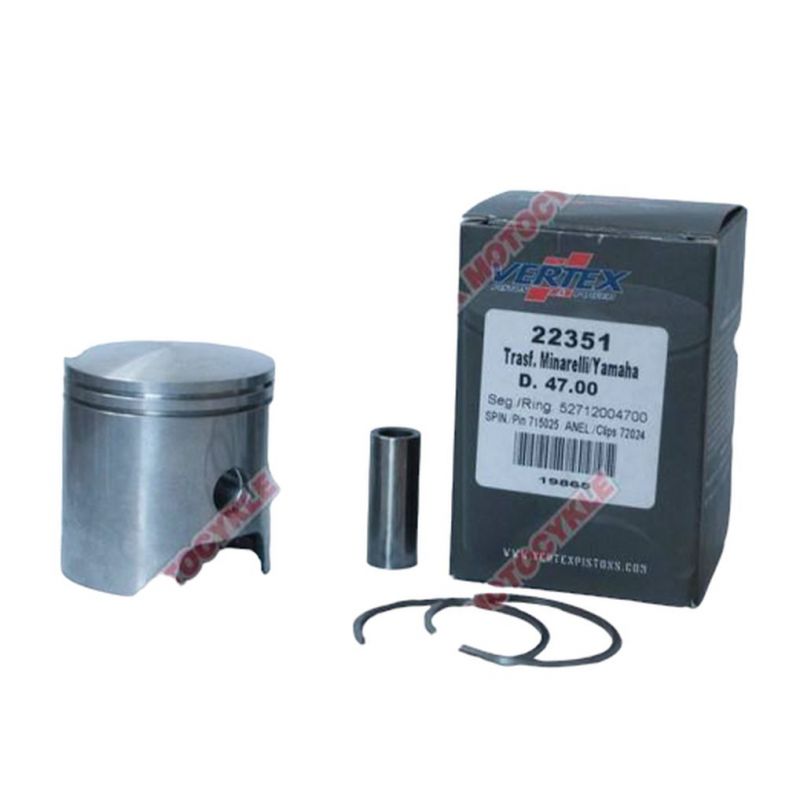 VERTEX TŁOK MALOSSI MINARELLI, YAMAHA 47,40MM+0,40 SWORZEŃ 10MM PIERŚCIENIE 52712004740 X 2