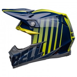KASK BELL MOTO-9S FLEX SPRINT MATTE/GLOSS DARK BLUE/HI-VIZ YELLOW 