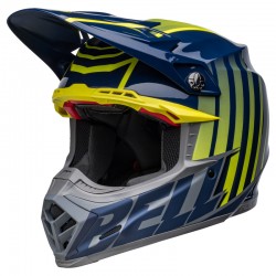 KASK BELL MOTO-9S FLEX SPRINT MATTE/GLOSS DARK BLUE/HI-VIZ YELLOW 