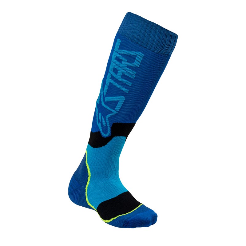 SKARPETY ALPINESTARS MX PLUS-2 JUNIOR BLUE CYAN 