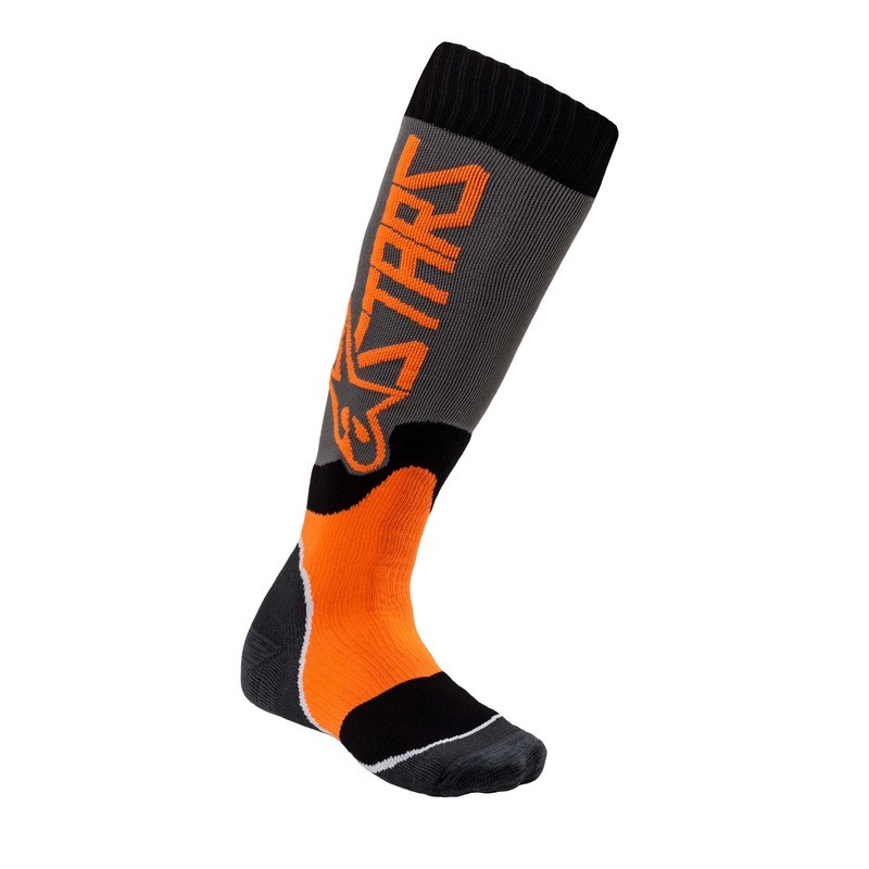 SKARPETY ALPINESTARS MX PLUS-2 JUNIOR COOL GREY/FLUO ORANGE 