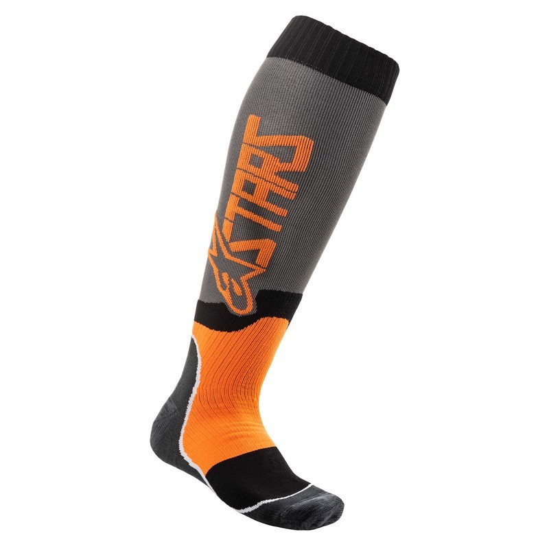 SKARPETY ALPINESTARS MX PLUS-2 COOL GREY/FLUO ORANGE 