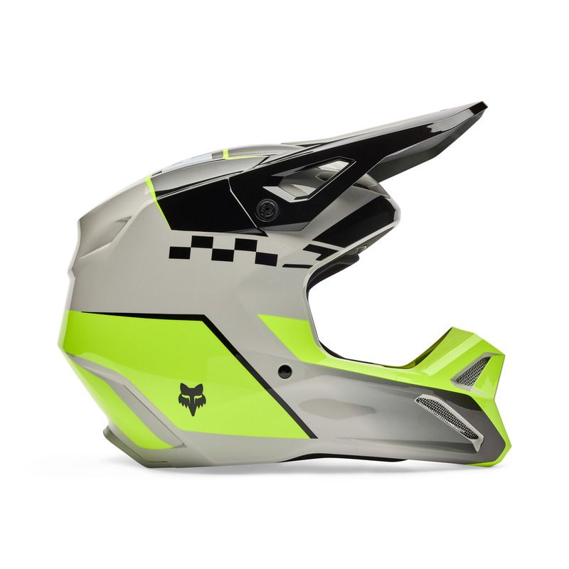 KASK MOTOCYKLOWY JUNIOR FOX V1 COLLECT GREY YELLOW  ENDURO CROSS