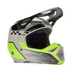KASK MOTOCYKLOWY JUNIOR FOX V1 COLLECT GREY YELLOW  ENDURO CROSS