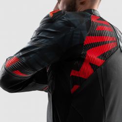 KURTKA MOTOCYKLOWA SKÓRZANA REBELHORN VANDAL 2 BLACK GREY FLUO RED 