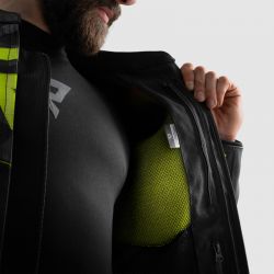 KURTKA MOTOCYKLOWA SKÓRZANA REBELHORN VANDAL 2 BLACK GREY FLUO YELLOW 