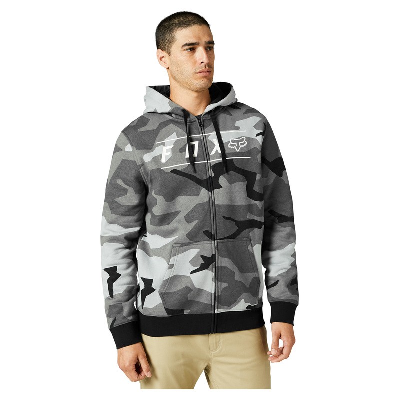 BLUZA Z KAPTUREM NA ZAMEK FOX PINNACLE BLACK CAMO  ENDURO CROSS