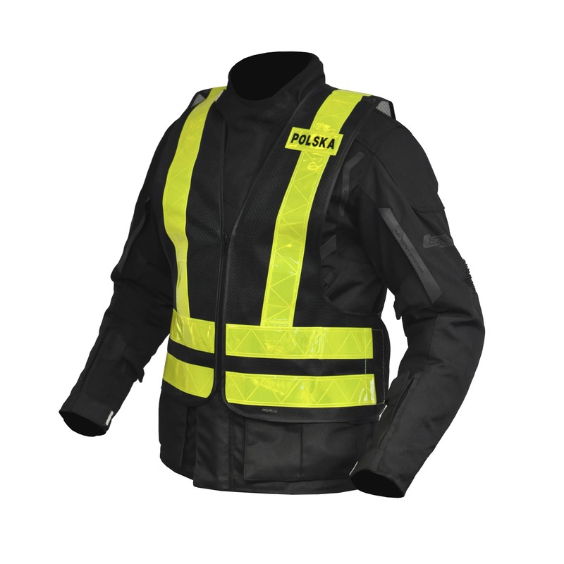 KAMIZELKA ODBLASKOWA OZONE POLSKA BLACK/FLUO YELLOW 