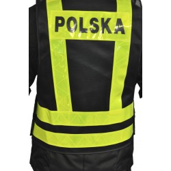 KAMIZELKA ODBLASKOWA OZONE POLSKA BLACK/FLUO YELLOW 