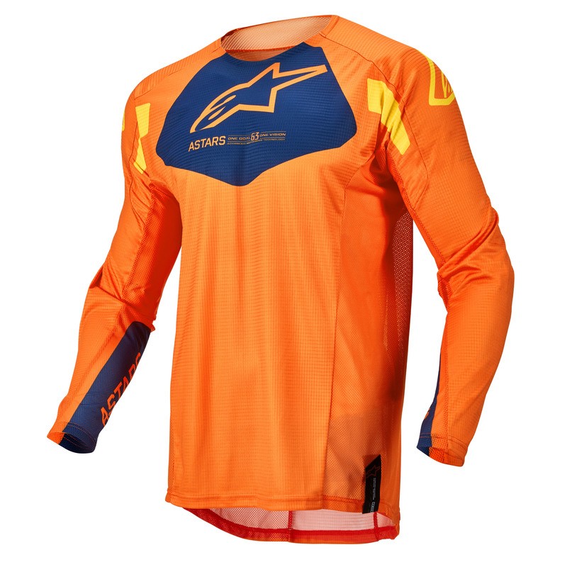 BLUZA ALPINESTARS RACER FACTORY JUNIOR ORANGE/DARK BLUE/WARM YELLOW 