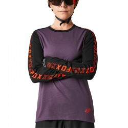 KOSZULKA ROWEROWA FOX LADY Z DŁUGIM RĘKAWEM RANGER DR BLACK/PURPLE  ENDURO CROSS