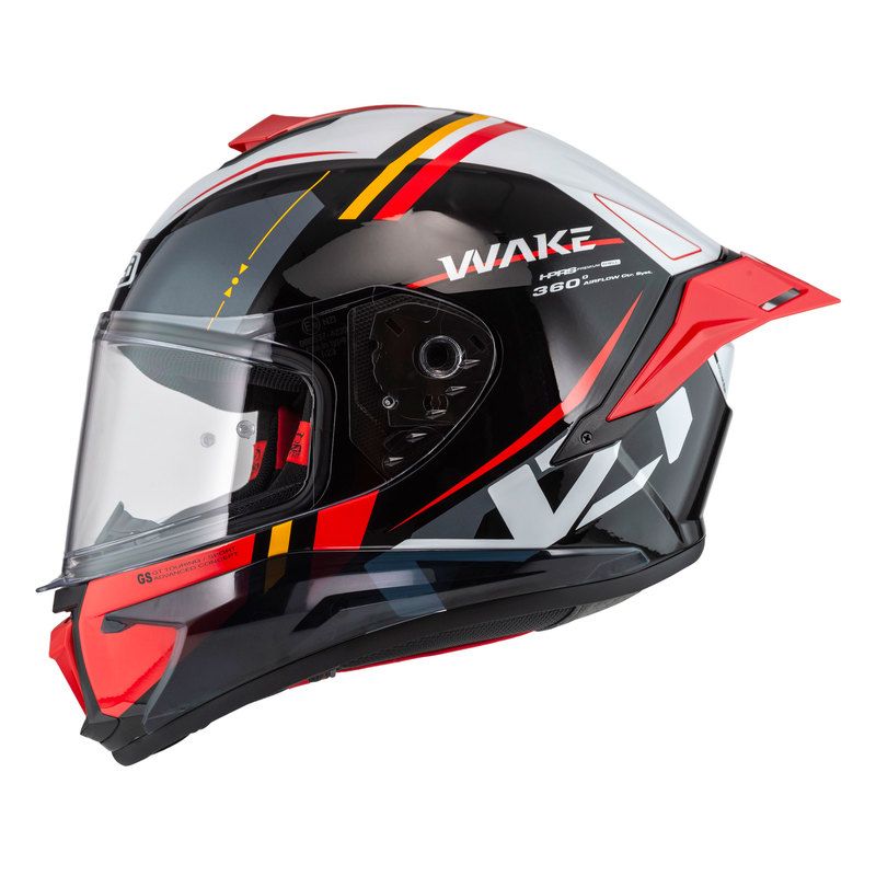 KASK MOTOCYKLOWY NZI WAKE STREAM BOOSTER STRIPES BLACK WHITE RED 