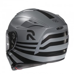 KASK HJC R-PHA-70 STIPE SILVER/BLACK XS