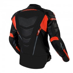 KURTKA SKÓRZANA OZONE RS600 BLACK/FLO RED 46