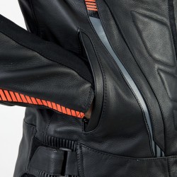 KURTKA SKÓRZANA OZONE RS600 BLACK/FLO RED 46
