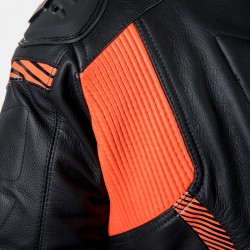 KURTKA SKÓRZANA OZONE RS600 BLACK/FLO RED 46