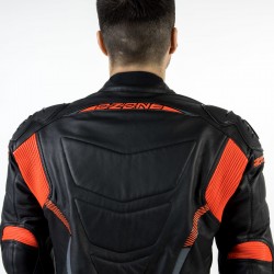 KURTKA SKÓRZANA OZONE RS600 BLACK/FLO RED 46