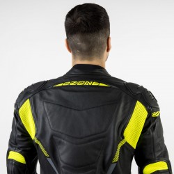 KURTKA SKÓRZANA OZONE RS600 BLACK/FLO YELLOW 46