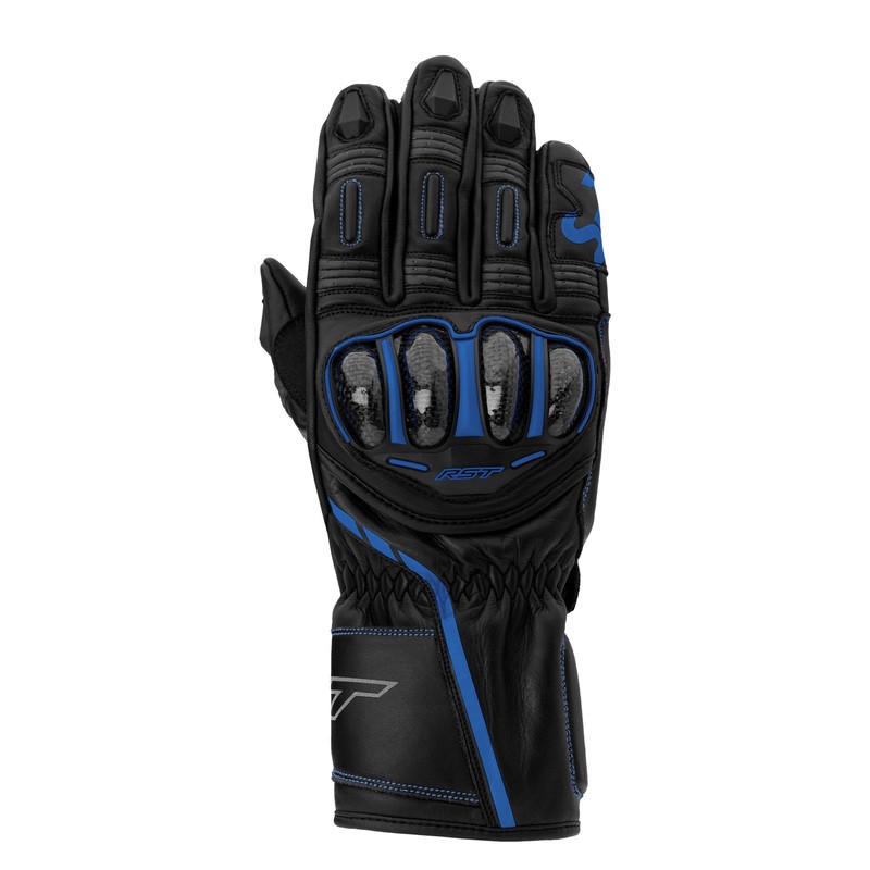 RĘKAWICE SKÓRZANE RST S1 CE BLACK/GREY/NEON BLUE XS (3033)