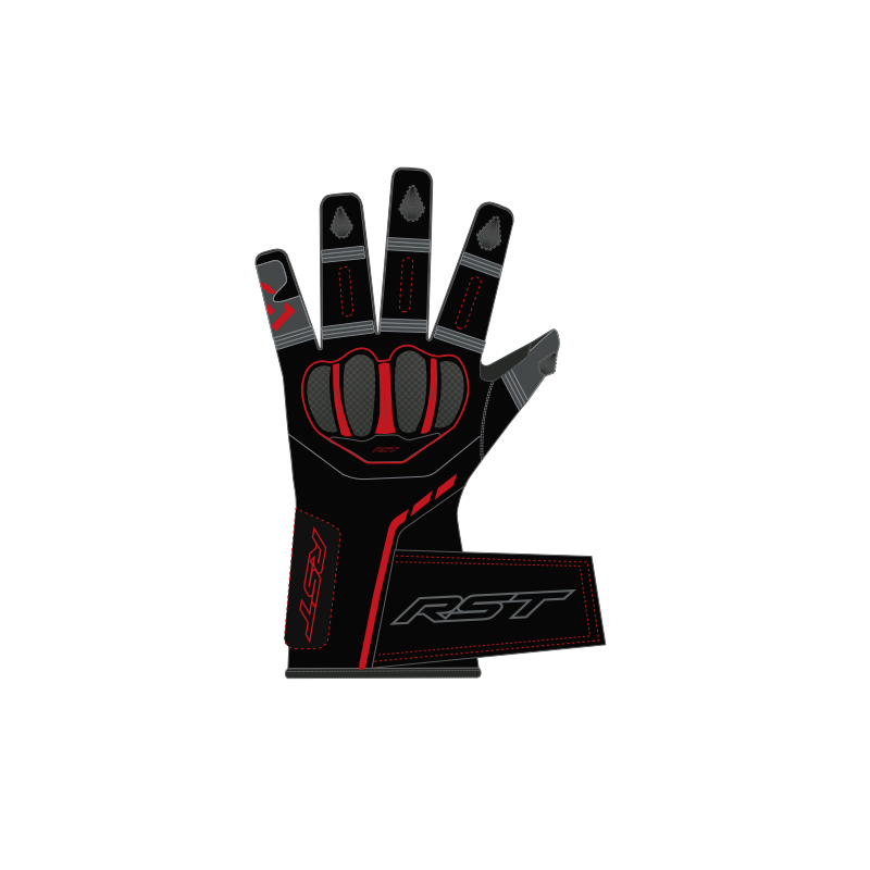 RĘKAWICE SKÓRZANE RST S1 CE BLACK/GREY/RED XS (3033)