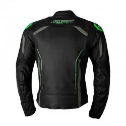 KURTKA SKÓRZANA RST S1 CE BLACK/GREY/NEON GREEN  (2977)