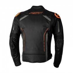 KURTKA SKÓRZANA RST S1 CE BLACK/GREY/NEON ORANGE  (2977)