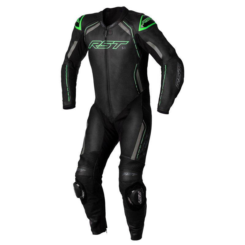 KOMBINEZON SKÓRZANY RST S1 CE BLACK/GREY/NEON GREEN XS (2987)