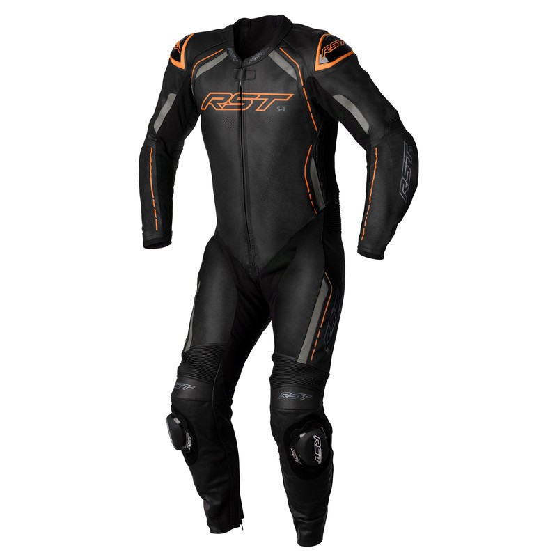 KOMBINEZON SKÓRZANY RST S1 CE BLACK/GREY/NEON ORANGE XS (2987)
