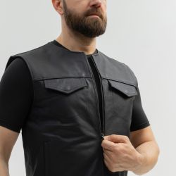 KAMIZELKA MOTOCYKLOWA SKÓRZANA BROGER BLADE BLACK 