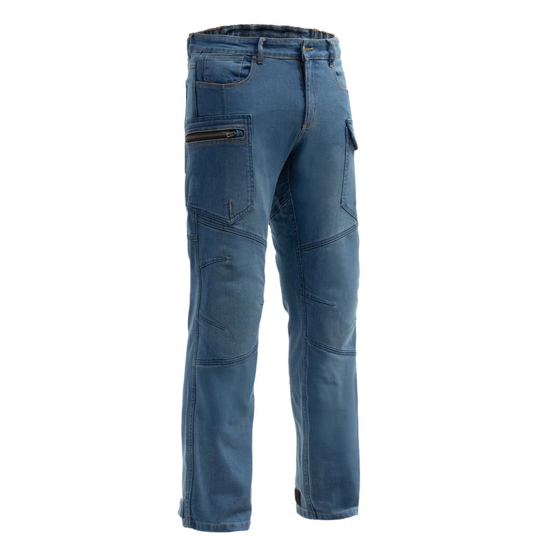JEANSY MOTOCYKLOWE BROGER BRONX WASHED BLUE 