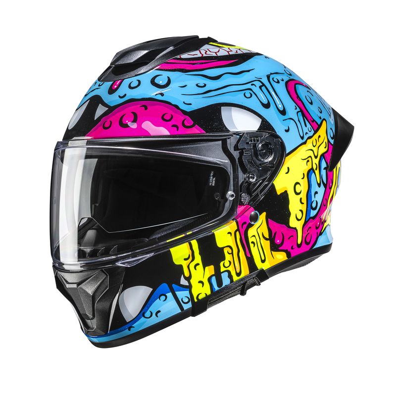 KASK MOTOCYKLOWY HJC C71 SQUEEZE BLUE YELLOW 